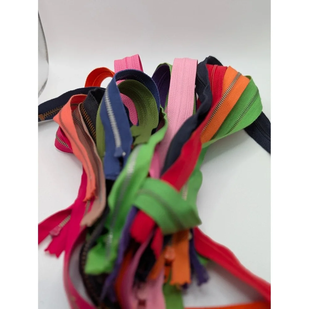 Vintage Assorted Zippers Lot Mixed Colors Metal Plastic Talon YKK Sewing Crafts